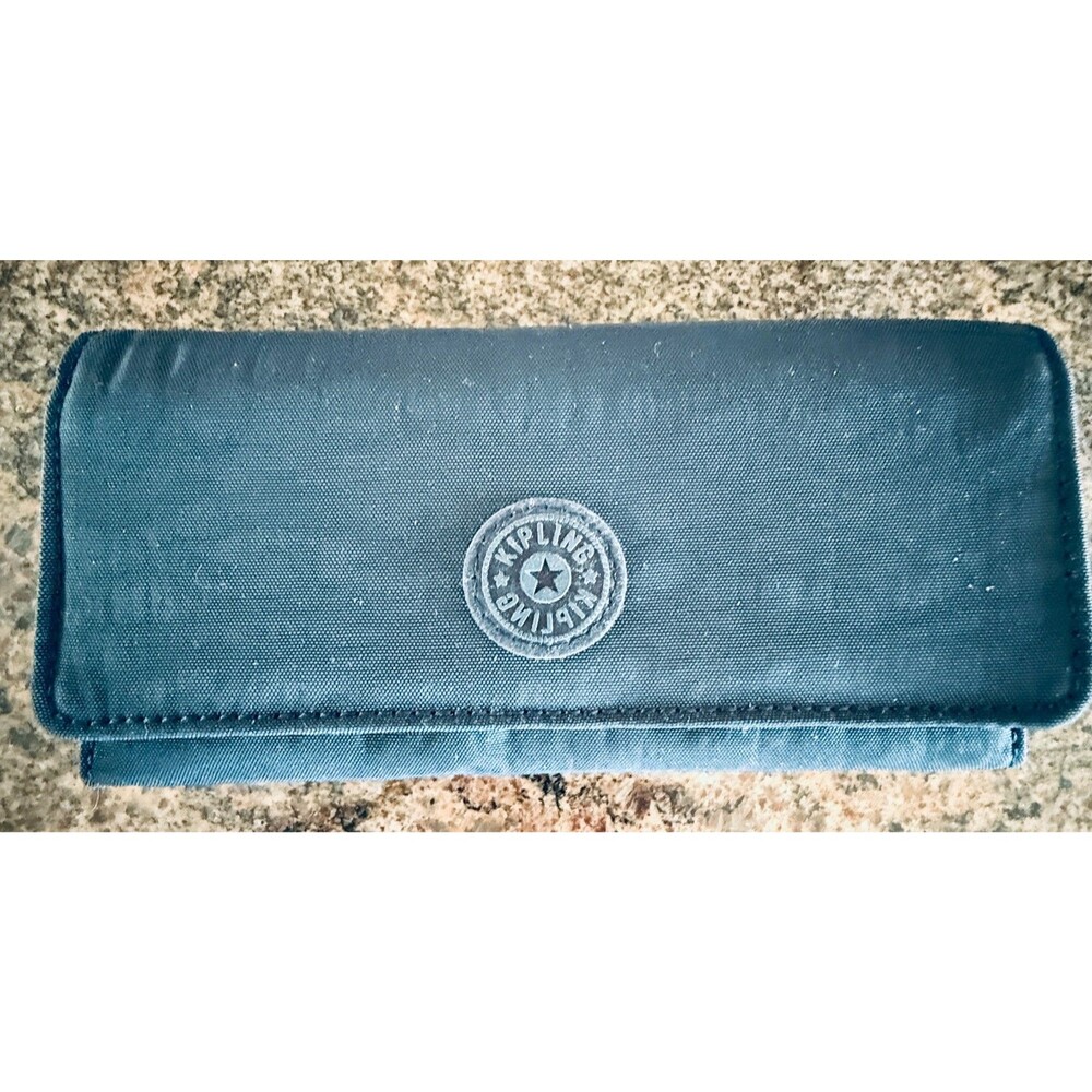 KIPLING Ink Blue Wallet Medium Trifold Snap Close Organizer NWT